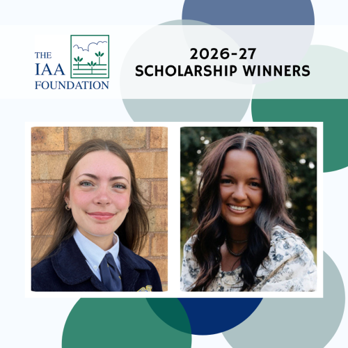Loghan Sutton (left) of Heyworth & Rylee Robb of McLean named 2026-27 IAA Foundation scholarship recipients.