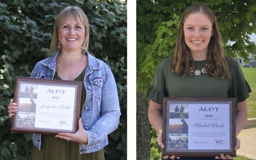 Jacqueline Witte (left) and Rachel Hawk completed the 2020 Illinois Farm Bureau Ag Leaders of Tomorrow (ALOT) program.